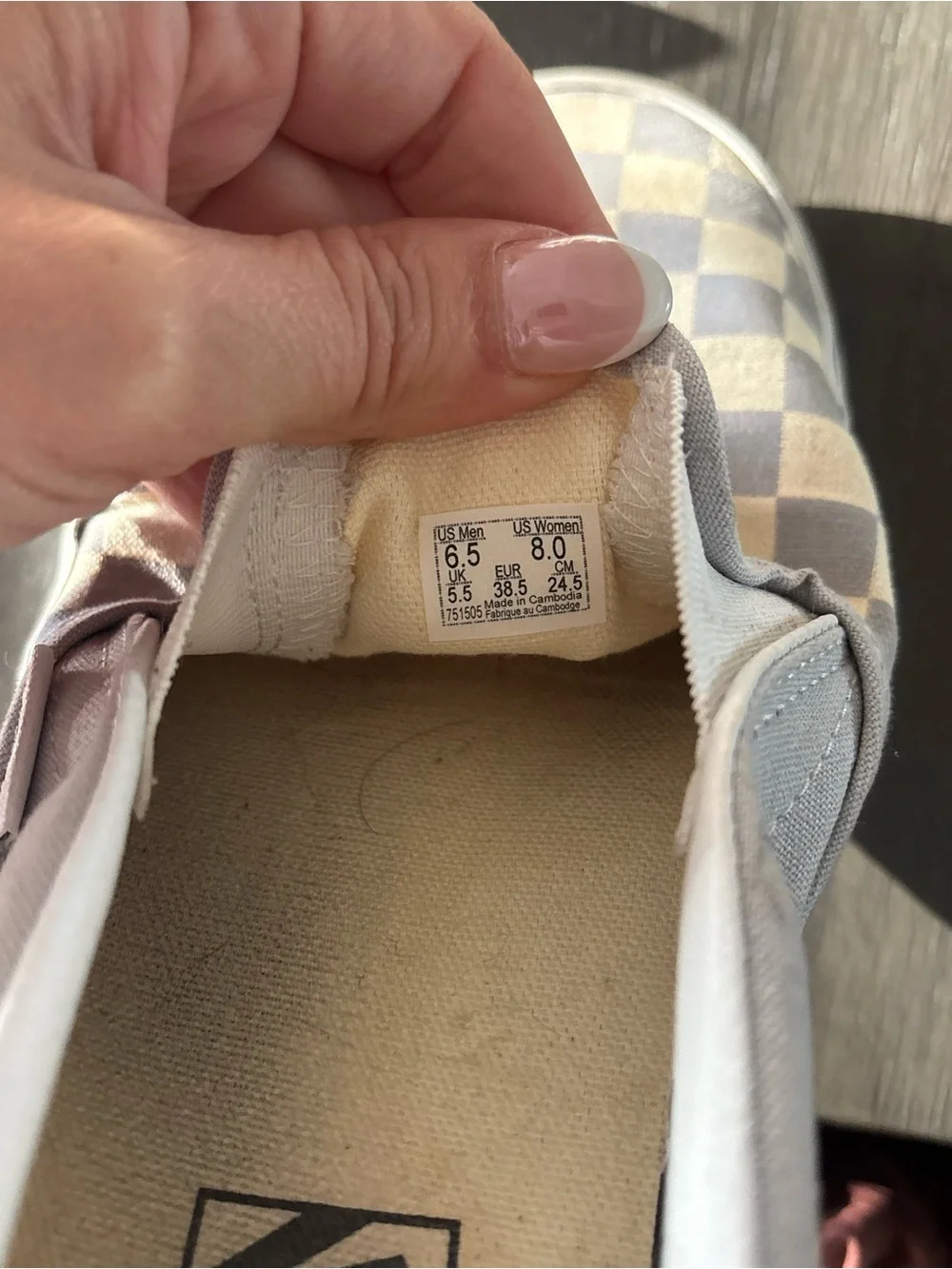 Vans Slip-On purple Checkerboard Sneakers